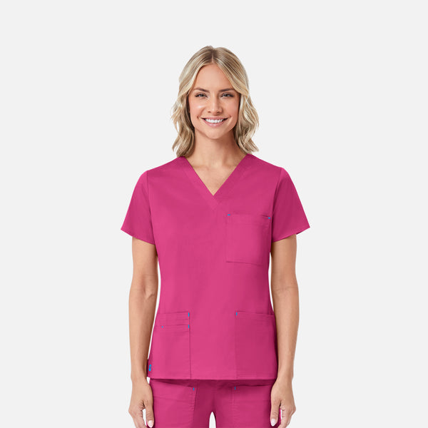 Women's 3 Pocket V-Neck Scrub Top