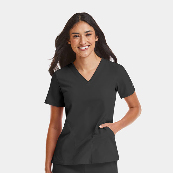 Women's 3 Pocket Matrix Impulse Contrast V-Neck Scrub Top