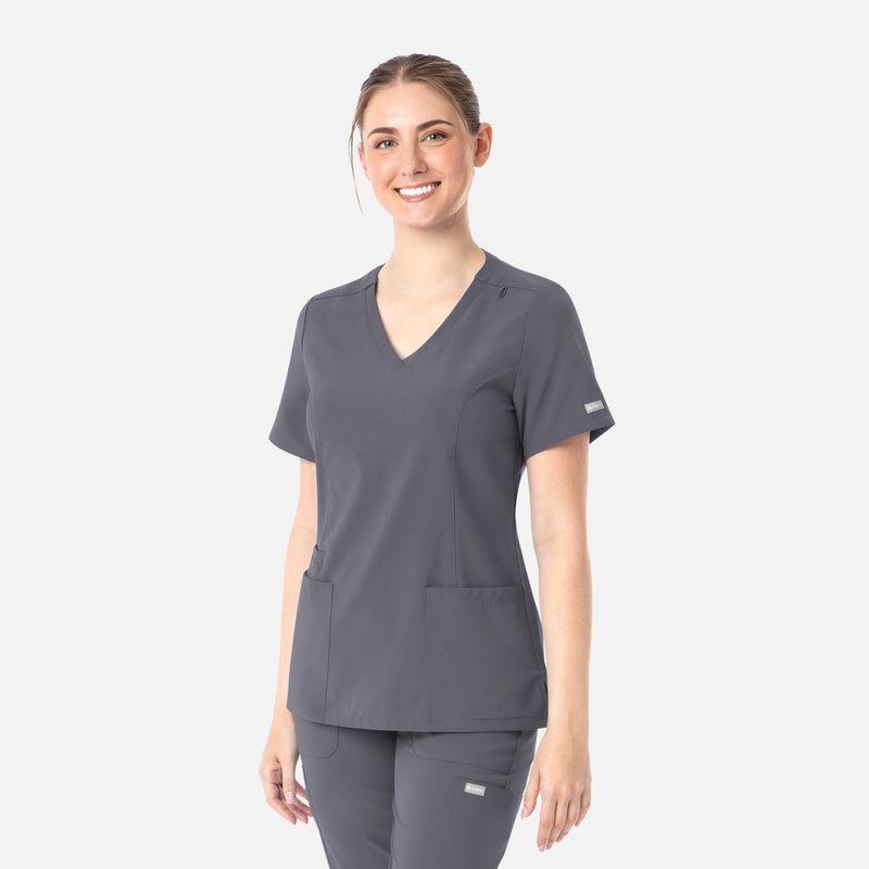 Pewter - Maevn Scrub Tops - Detail View