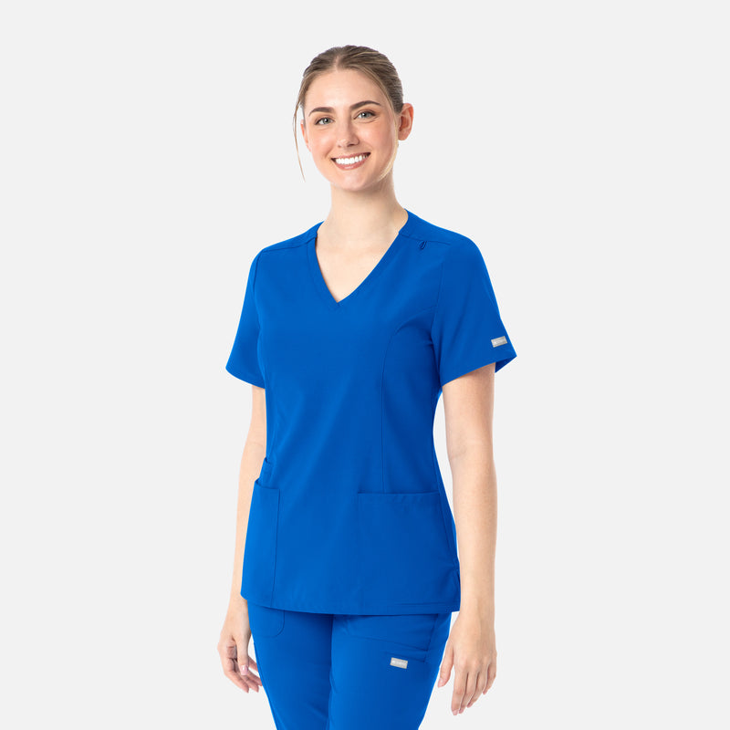 Royal Blue - Maevn Scrub Tops - Detail View