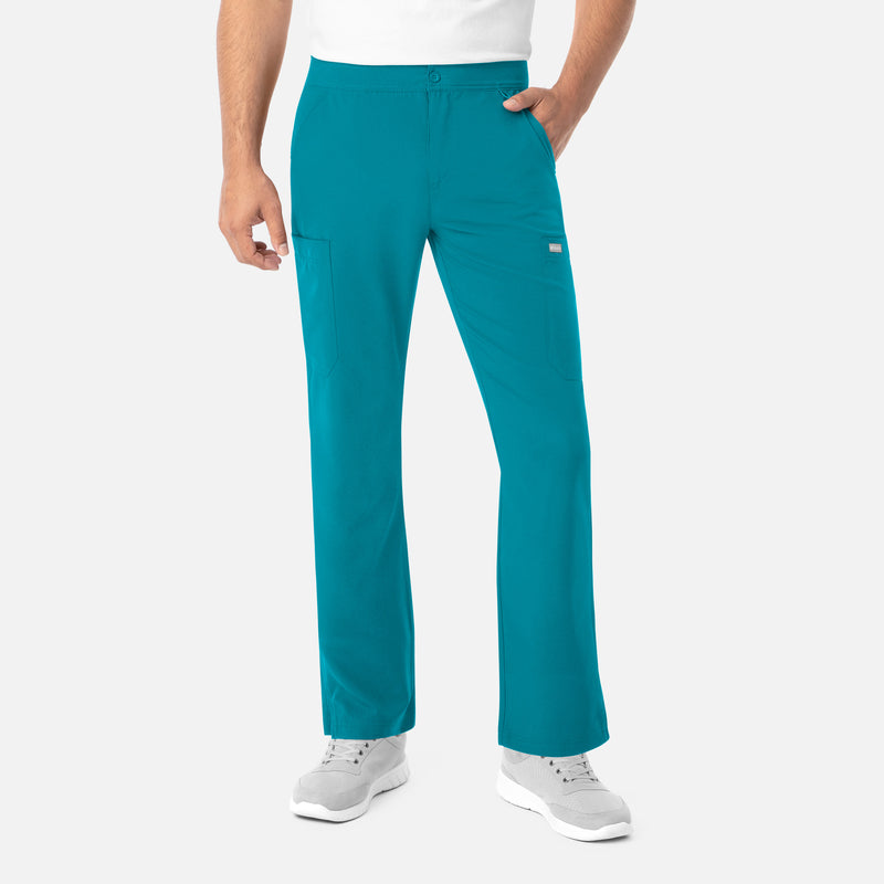 Teal - Maevn Men's Scrub Pants - Front View