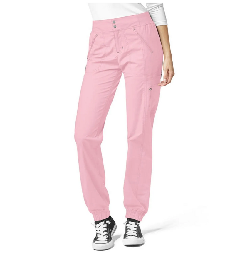 ROSE BLUSH - WonderWink Love Women's 6 Pocket Cargo Zip Jogger Scrub Pant for Nursing - Image 1