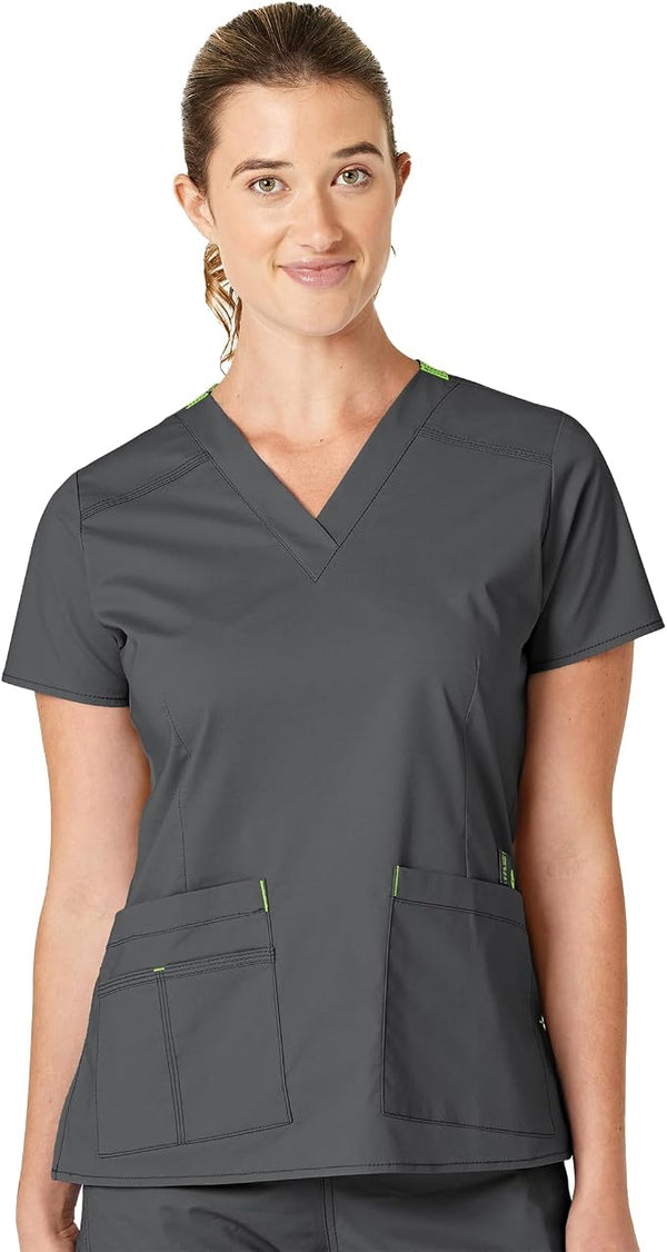 WonderWink WonderFLEX Verity Women's 4-Pocket Stretch V-Neck Scrub Top