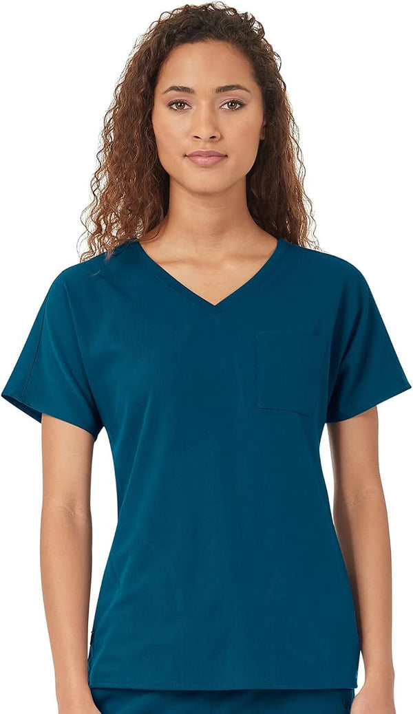 WonderWink Aero Women's 3-Pocket Stretch Dolman Sleeve V-Neck Scrub Top