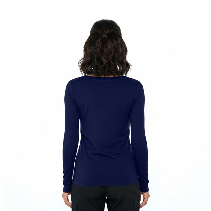 Natural Uniforms Women's Long Sleeve Extra Wide Scoop-Neck T-Shirt Under Scrub