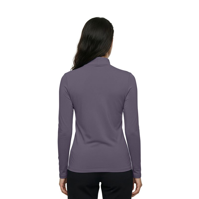 CHARCOAL - Natural Uniforms Women's Long Sleeve Mock Turtle Neck Under Scrub T-Shirt for Nursing - Image 1