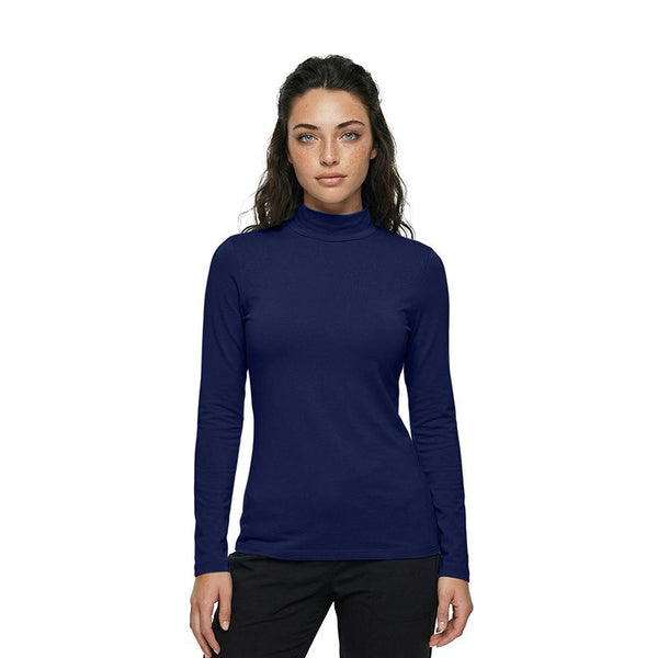 Natural Uniforms Women's Long Sleeve Mock Turtle Neck Under Scrub T-Shirt for Nursing