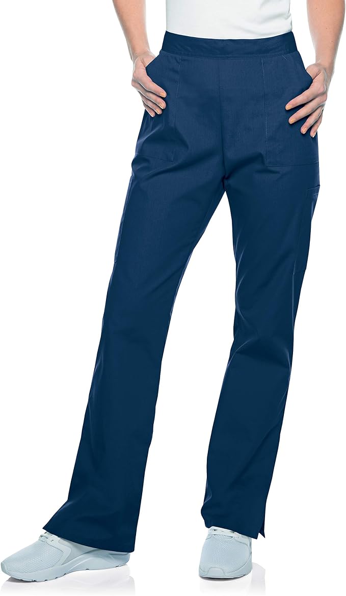 NAVY - Landau Scrub Zone Women's 5 Pocket Cargo Straight Leg Scrub Pant for Nursing - Image 1