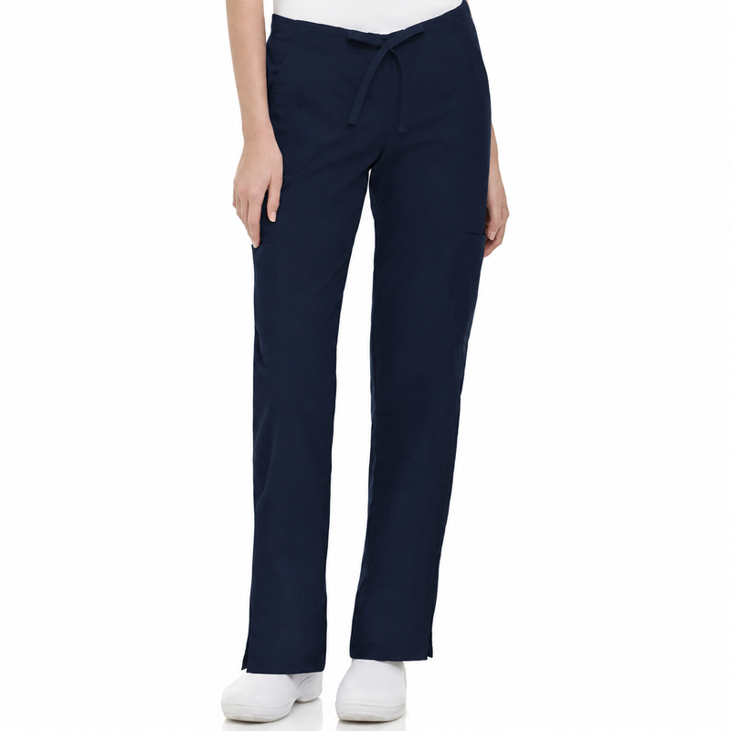NAVY - Landau Women's 5 Pocket Cargo Straight Leg Scrub Pant for Nursing - Image 1