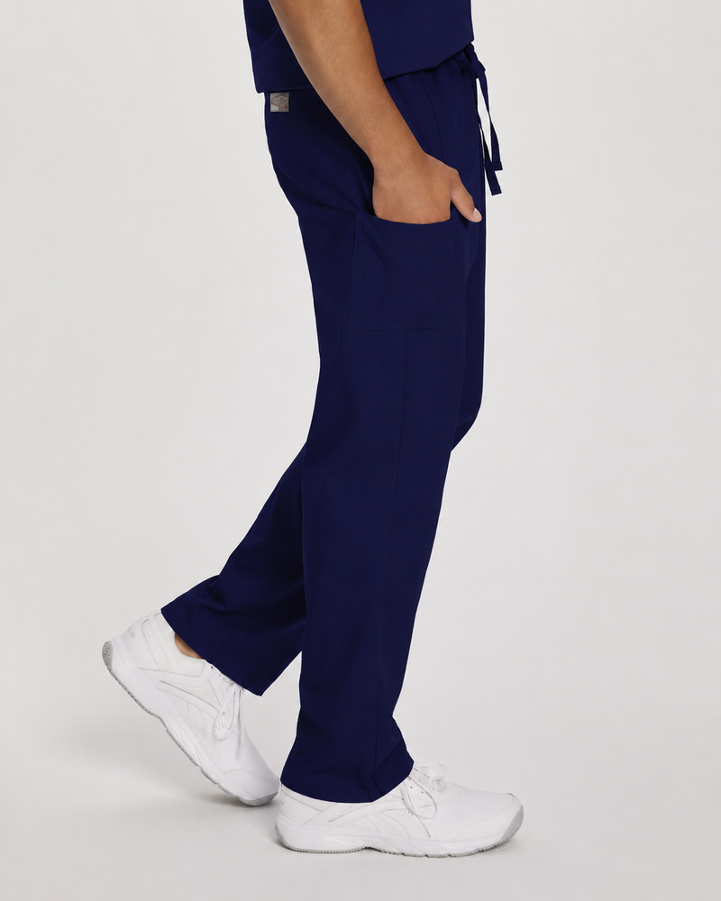 Pantalón de uniforme unisex de pierna recta con 2 bolsillos para enfermería