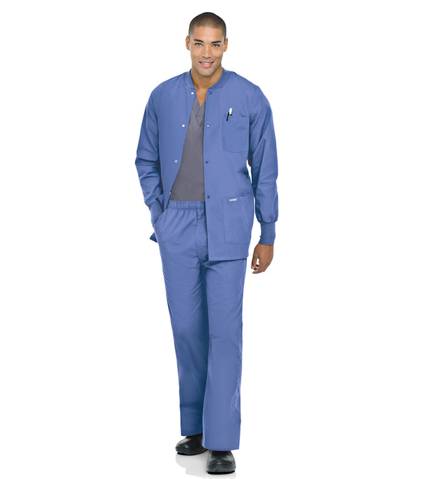 Landau Essentials Men's 3 Pocket Elastic Waist Straight Leg Scrub Pant