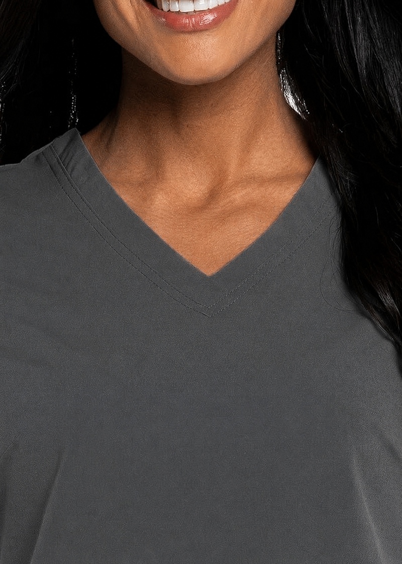 STEEL - Urbane Women's 3 Pocket V-Neck Performance Scrub Top for Nursing - Image 4