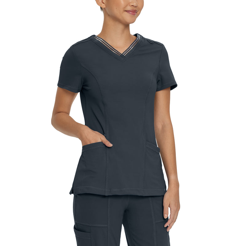 GRAPHITE - Urbane Impulse Women's 2 Pocket V-Neck Activewear Scrub Top for Nursing - Image 1