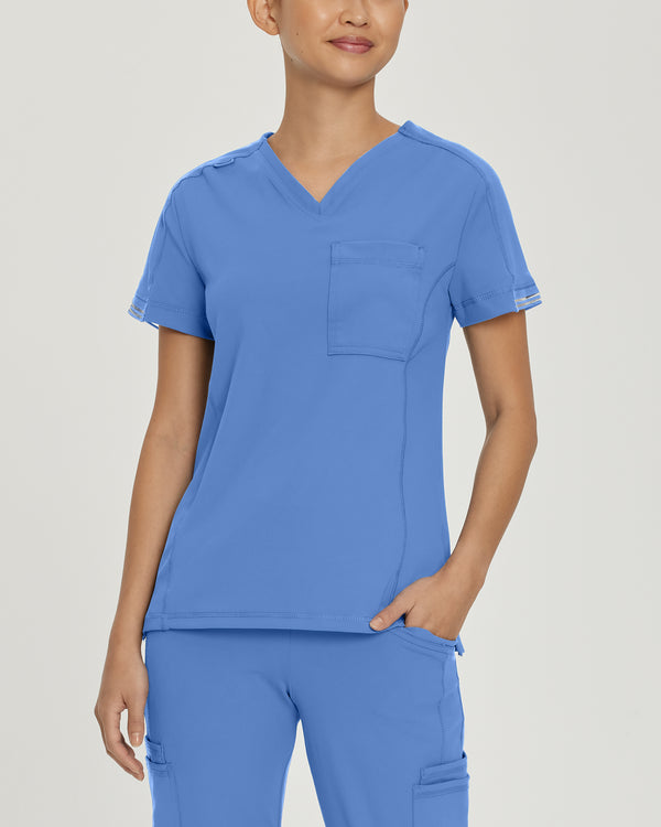 Urbane Impulse Women's 1 Pocket V-Neck Activewear Scrub Top for Nursing