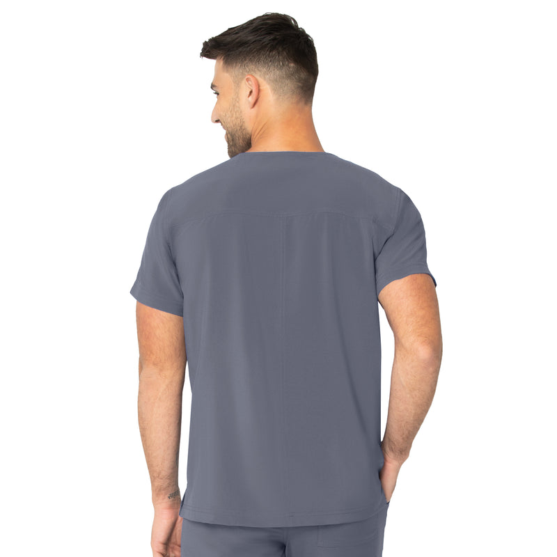 STEEL - Urbane Performance Men's Men's V-Neck Performance Scrub Top for Nursing - Image 3