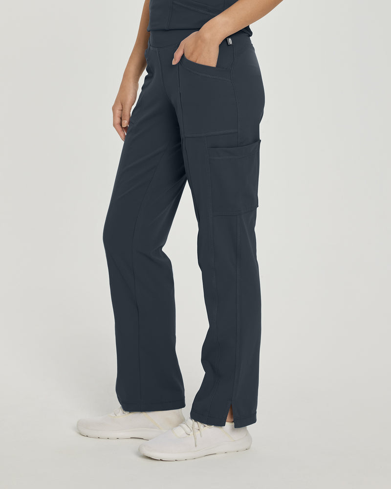 GRAPHITE - Urbane Impulse Women's 4 Pocket Cargo Straight Leg Activewear Scrub Pant for Nursing - Image 2