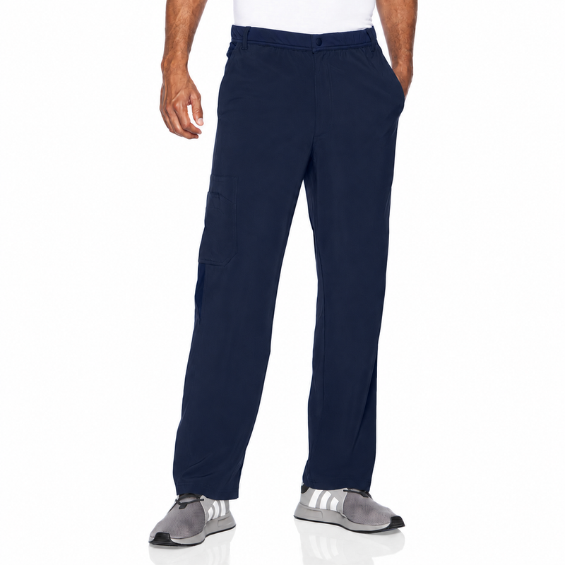 TRUE NAVY - Urbane Performance Men's Knit-Panel Scrub Pants - Image 1