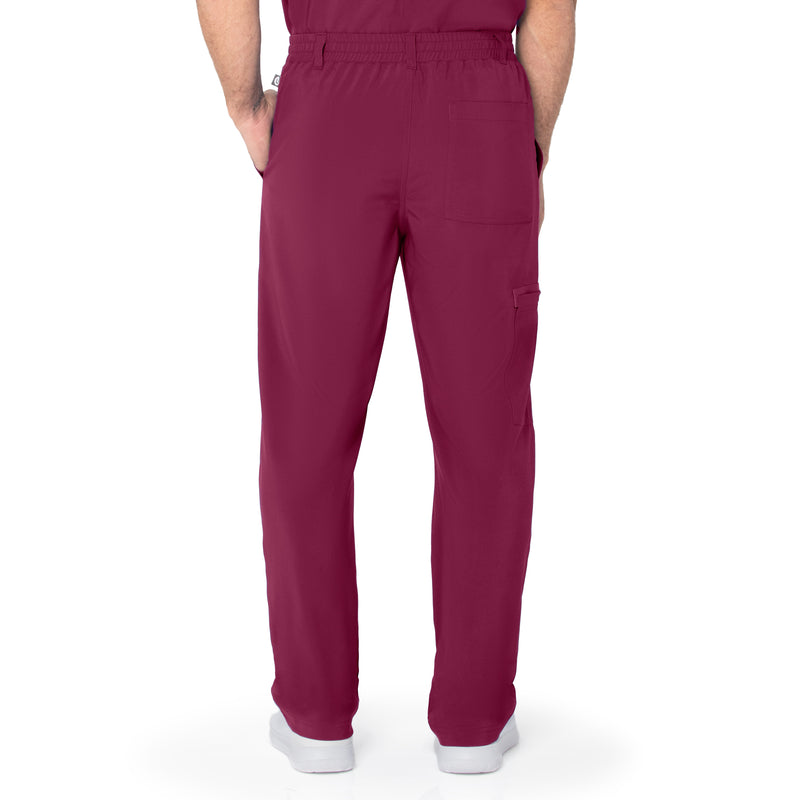 WINE - Urbane Performance Men's Men's Tapered Leg Cargo Performance Scrub Pant for Nursing - Image 2