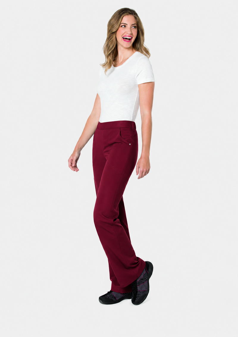 WINE - Urbane Women's 3 Pocket Cargo Straight Leg Scrub Pant for Nursing - Image 1
