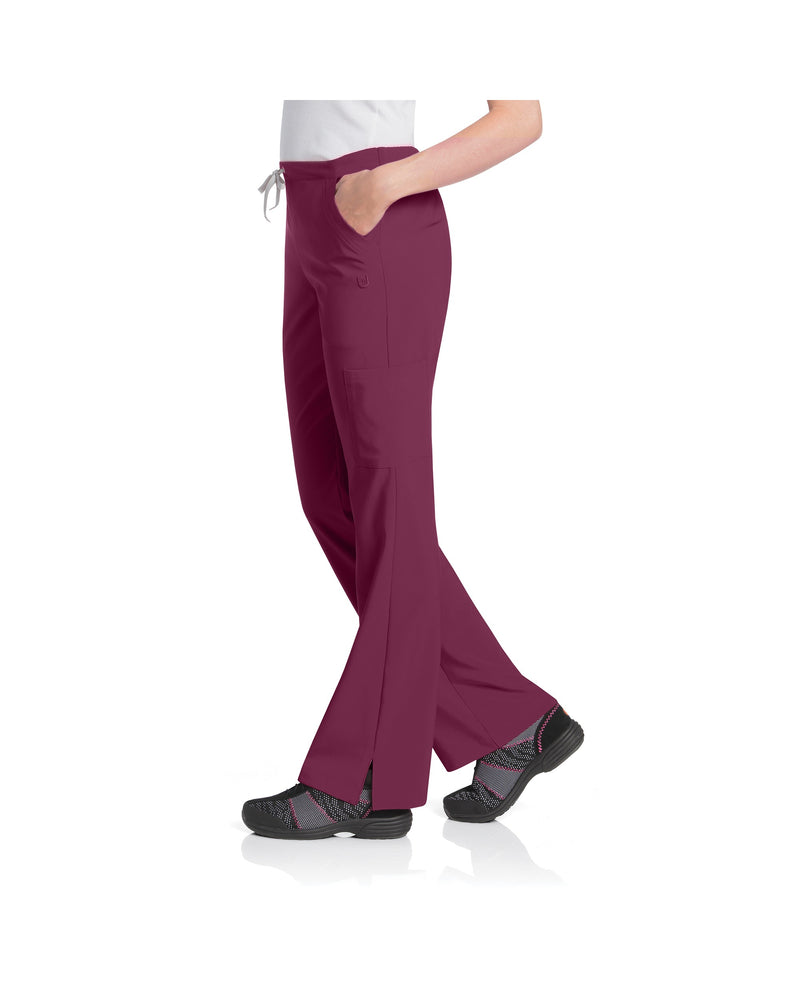 WINE - Urbane Women's 6 Pocket Cargo Flare Leg Performance Scrub Pant for Nursing - Image 2