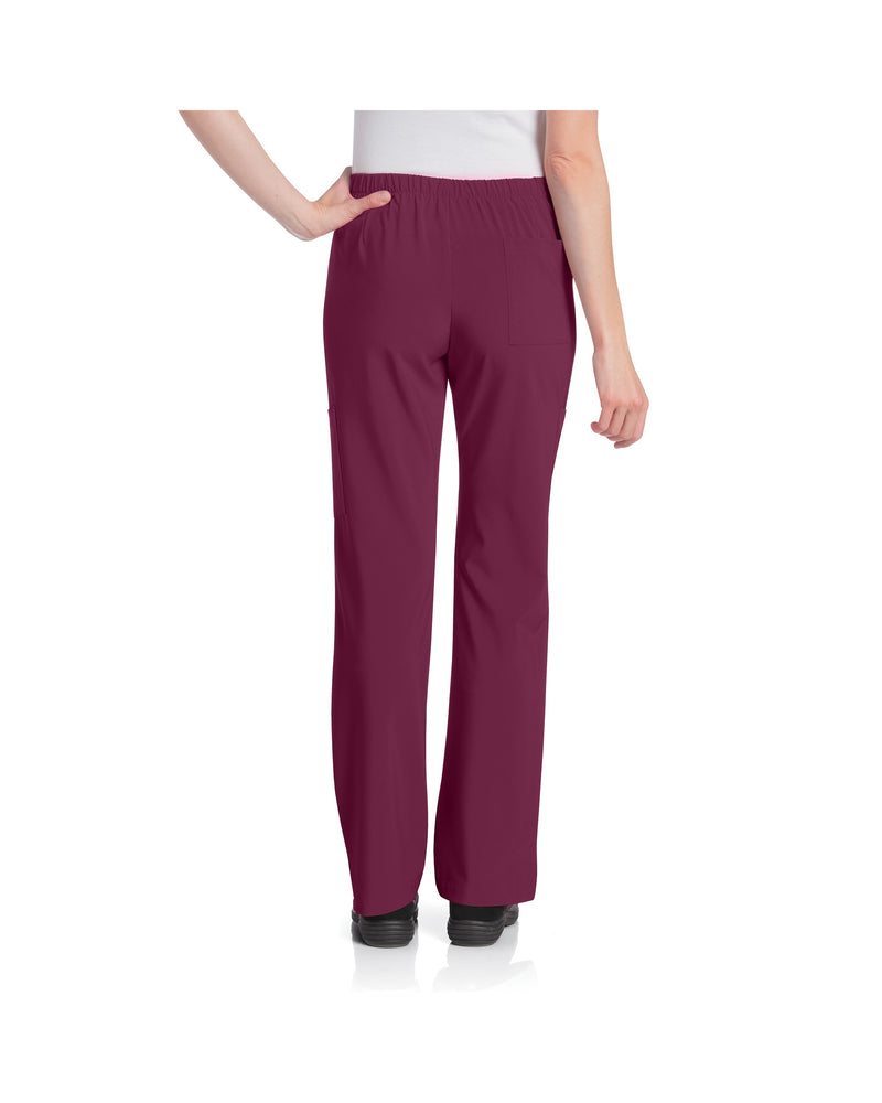 WINE - Urbane Women's 6 Pocket Cargo Flare Leg Performance Scrub Pant for Nursing - Image 3