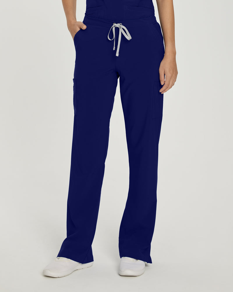 TRUE NAVY - Urbane Women's 6 Pocket Cargo Flare Leg Performance Scrub Pant for Nursing - Image 1
