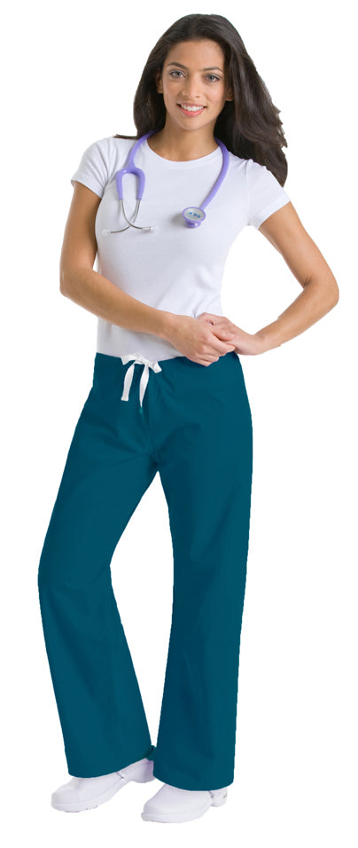 CARIBBEAN - Urbane Essentials Women's Relaxed Drawstring Straight Leg Scrub Pant for Nursing - Image 1