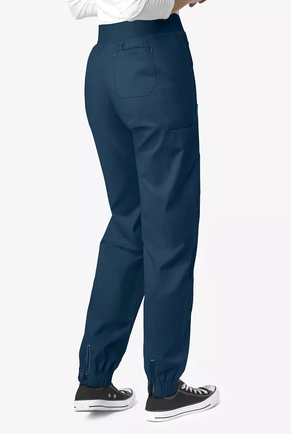 NAVY - WonderWink Love Women's 6 Pocket Cargo Zip Jogger Scrub Pant for Nursing - Image 2