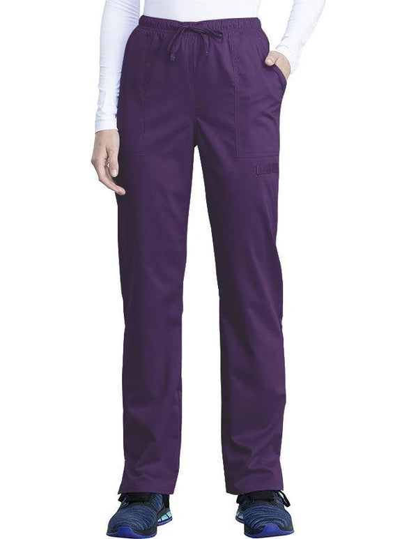 Cherokee Workwear Revolution Tech Women's 4 Pocket Mid Rise Straight Leg Drawstring Scrub Pant WW041