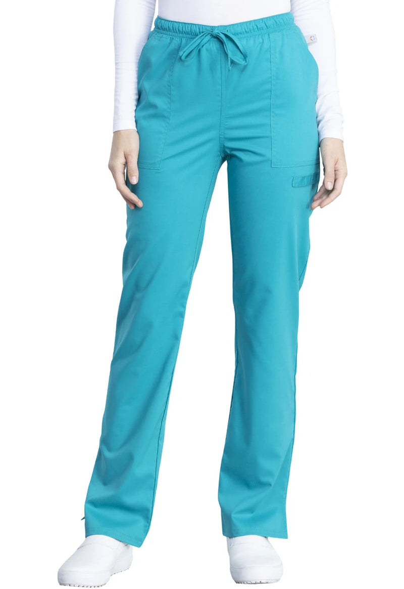 Cherokee Workwear Revolution Tech Women's 4 Pocket Mid Rise Straight Leg Drawstring Scrub Pant WW041