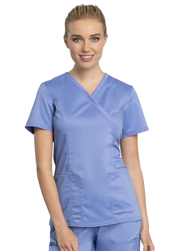 CEIL - Cherokee Workwear Revolution Tech Women's 4 Pocket Mock Wrap Scrub Top for Nursing - Image 1