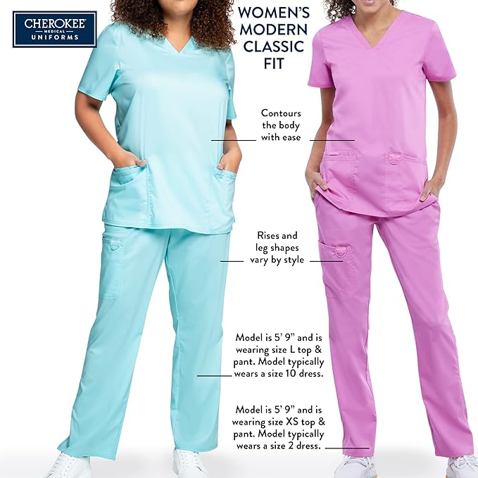 CEIL - Cherokee Workwear Revolution Tech Women's 4 Pocket Mock Wrap Scrub Top for Nursing - Image 2