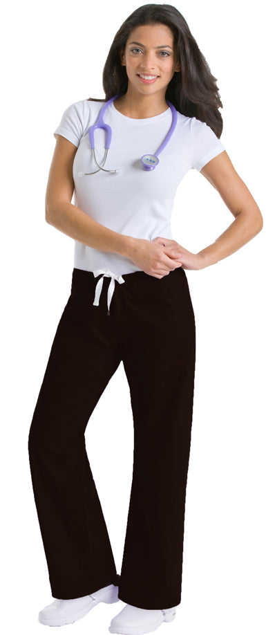 BLACK - Urbane Essentials Women's Relaxed Drawstring Straight Leg Scrub Pant for Nursing - Image 1