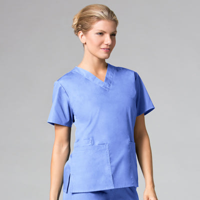 Women's 2 Pocket Core Classic V-Neck Scrub Top