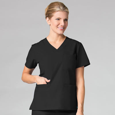 Women's 3 Pocket Core Curved V-Neck Scrub Top