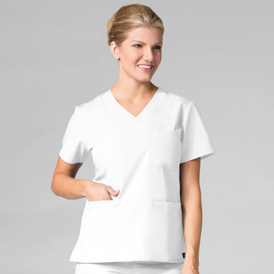 Women's 3 Pocket Core Curved V-Neck Scrub Top