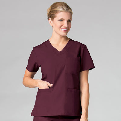 Women's 3 Pocket Curved V-Neck Scrub Top