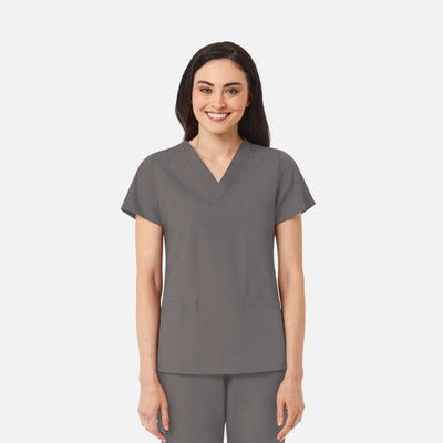 Women's 2 Pocket RedPanda V-Neck Scrub Top