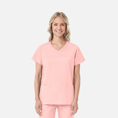 Women's 2 Pocket RedPanda Mock Wrap Scrub Top
