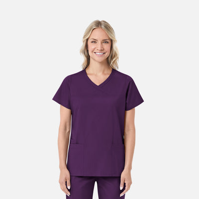 Women's 2 Pocket Mock Wrap Scrub Top