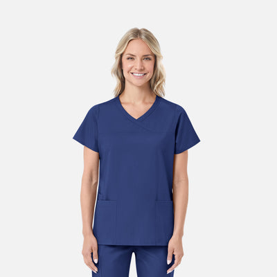 Women's 2 Pocket Mock Wrap Scrub Top
