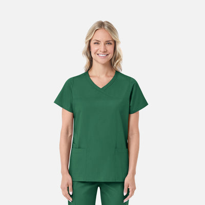 Women's 2 Pocket Mock Wrap Scrub Top