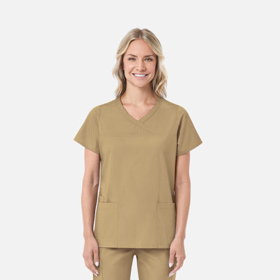 Women's 2 Pocket Mock Wrap Scrub Top