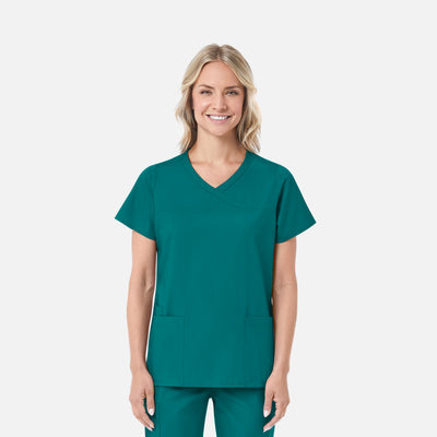 Women's 2 Pocket Mock Wrap Scrub Top