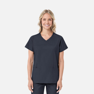 Women's 2 Pocket Mock Wrap Scrub Top