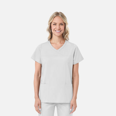 Women's 2 Pocket RedPanda Mock Wrap Scrub Top