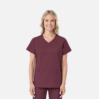 Women's 2 Pocket Mock Wrap Scrub Top