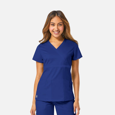 Women's 3 Pocket Mock Wrap Scrub Top