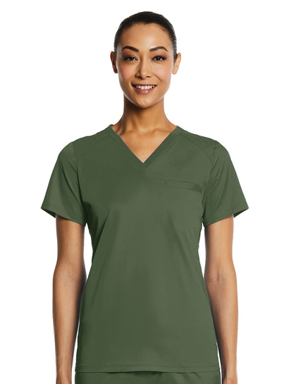 Women's 1 Pocket Tuckable V Neck Scrub Top
