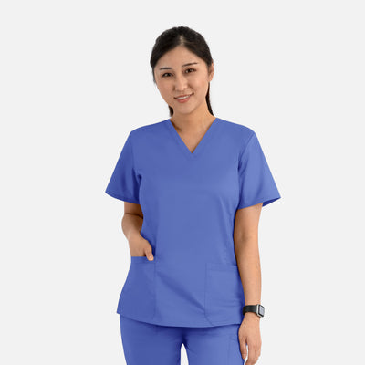 Women's 2 Pocket Blossom Signature Basic V-Neck Scrub Top